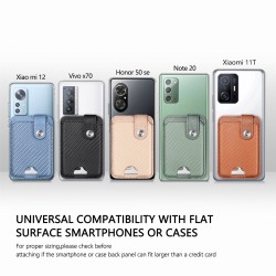Universal Phone Stick On Card Holder - Multifunctional Magnetic Closure Phone Mount Wallet