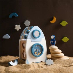 Montessori Educational Rocket Toys Baby Busy Box