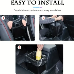 Premium Foldable Car Trash Can - Waterproof & Leakproof with Large Capacity, Perfect Hanging Storage Bag for Car Interior Organization