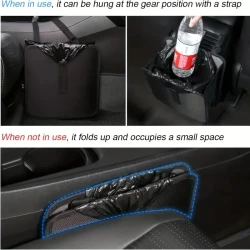 Premium Foldable Car Trash Can - Waterproof & Leakproof with Large Capacity, Perfect Hanging Storage Bag for Car Interior Organization