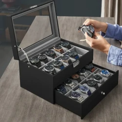 SONGMICS 1pc 20-Slot Watch Box