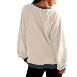 Loose Casual Contrast Color Sweater For Women