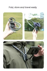 Silicone Phone Magnetic Neck Mount Quick Release Hold For Phone Magsafe Magnetic Suction Cell Phone Neck Hanging Bracket