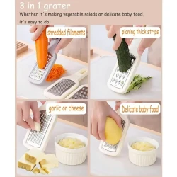 3 In 1 Cheese Grater Portable Handheld Stainless Steel Vegetable Grater Kitchen Tools Efficient Food Graters Home Kitchen Gadgets