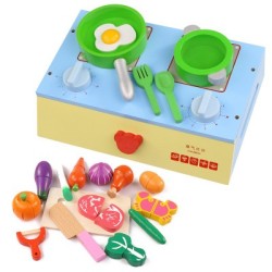 The Kitchen Gas Stove Cooking Simulation Wooden Children Play As Early Magnetic Puzzle Toy