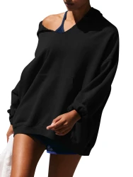 Women's Oversized Casual Hooded Pocket Sweatshirt