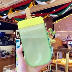 Popsicle-shaped plastic water cup