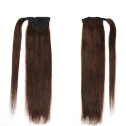 Real Hair Velcro Ponytail Long Hair Seamless Extension Wig Braids