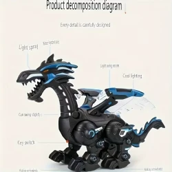 Walking Spray Dinosaur with Sound & Light Show – Assembly Dragon Toy