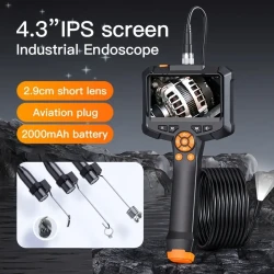 Borescope Endoscope Inspection Camera IP67 Waterproof Handheld Endoscope Camera IPS Borescope Portable Snake Camera With Semi-Rigid Cord(10.92cm)