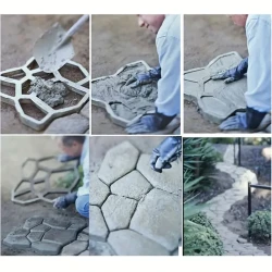 Walk Maker Mould 43.5x43.5 Cm Stone Mold Paving Pavement Concrete Mould Stepping Stone Paver Black