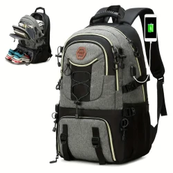 Large Capacity Travel Backpack - Spacious Laptop Bag with Shoe Storage