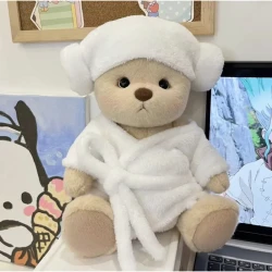 Milk Tea Bear in Bathrobe - Cozy and Adorable Plush Toy by Get A Hug