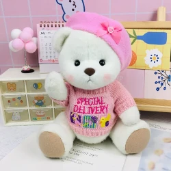 Milk White Bear in Pink Duck Outfit - Soft and Adorable Plush Toy by Get A Hug