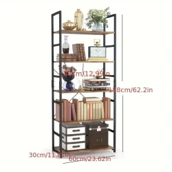 Tall Bookcase Shelf Storage Organizer Bookshelf