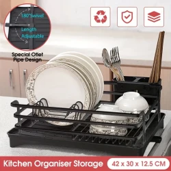 Kitchen Counter Storage Dish Drying Drainer Rack Organizer Dishrack Holder Shelf Basket Golden Black