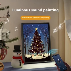 New Luminous Speaker Christmas Tree Painting Bluetooth Speaker Desktop Ornament Gift Light And Shadow Art Lighting