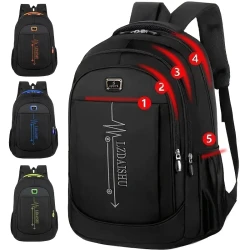 1pc Stylish Business Travel Backpack - Spacious Laptop Storage, Casual Fashion Design, Large Capacity, Multiple Compartments, Durable Zipper, Versatile for Work, School, Travel - Random Zipper Direction