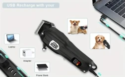 LQT Professional Pet Hair Clipper Kit with LED Display, Low Noise Rechargeable Cordless Electric Quiet Trimmer Set for Dogs and Cats, USB Charging, 36V Operating Voltage, Lithium Battery-18650 Series