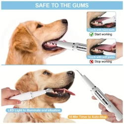 Tartar Remover Kit - Effectively Removes Plaque, Tartar, and Stains, Gently Cleans Teeth for a Healthy Smile, Specifically Designed for Canine Oral Care, Includes Pet Toothbrush Cleaner for Easy Maintenance