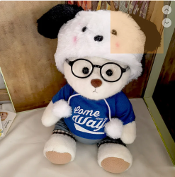 White Bear with Coca Glasses Plush Toy - Stylish and Adorable Plush by Get A Hug