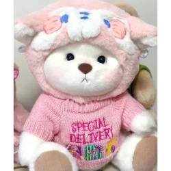 White Bear with Tiger Hat - Soft and Playful Plush by Get A Hug