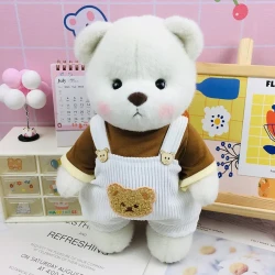 White Bear with White Suspenders - Soft and Stylish Plush by Get A Hug