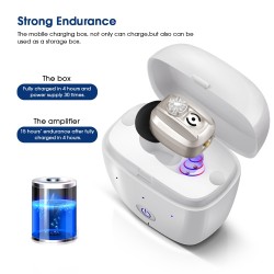 MoreHope Mini Invisible Digital Hearing Aids - Wireless Hearing Amplifier with Rechargeable Box