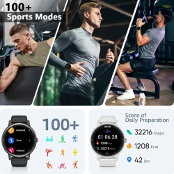 Smart Watch 3.53cm Full Touch Screen: With Sleep Tracker, Wireless Call, Pedometer, Music Control, 100+ Sport Modes, Ai Control, Games, Fitness Smart Bracelet For Android/ IOS Phones, Perfect For Women & Men.