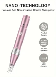 Wireless Charging Model Electric Micro Needle Pen Derma pen L1 with 10 R-Nano Massage Heads