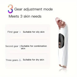 Heated Beauty Device, Electric Facial Cleaning Beauty Device, with 5 Suction Heads, LCD Screen and Base