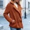 Women’s Loose Lapel Fluffy Coat – Button Jacket Cardigan for Winter