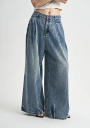 Women's Autumn New Loose Washed-out Jeans