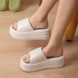 7cm High Heel Flat Slippers Summer For Women