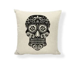 Skull and cotton pillow