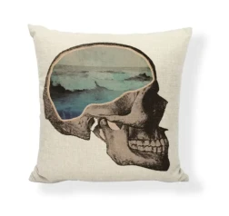 Skull and cotton pillow