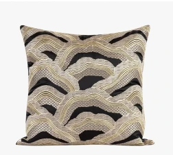 Abstract Texture Embroidery Satin Cushion Pillow