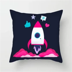 Cushion Cover Astronaut Rocket Pillow Case Household Pillow Case