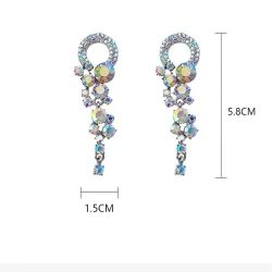 Rhinestone C-shaped Semicircle Premium Sense Stud Earrings