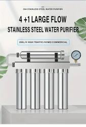 5-Stage Stainless Steel Kitchen Water Filter - Activated Carbon & Sediment Removal, No Electricity Needed