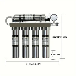 5-Stage Stainless Steel Kitchen Water Filter - Activated Carbon & Sediment Removal, No Electricity Needed