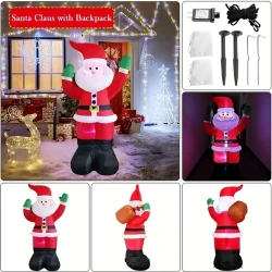 6Ft Christmas Inflatable Santa Claus Outdoor Decoration LED Light Up Xmas Yard