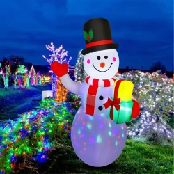 5ft LED Rotating Light Christmas Inflatable Snowman Outdoor Yard Xmas Decoration