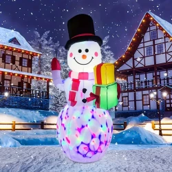 5ft LED Rotating Light Christmas Inflatable Snowman Outdoor Yard Xmas Decoration