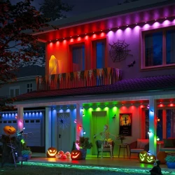 Permanent Outdoor Lights, Smart RGB Outdoor Lights With 75 Scene Modes, 118ft With 72 LED Eaves Lights, IP67 Waterproof, For Halloween Decorations, Christmas, Work With Alexa, Google Assistant