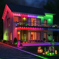 Permanent Outdoor Lights, Smart RGB Outdoor Lights With 75 Scene Modes, 118ft With 72 LED Eaves Lights, IP67 Waterproof, For Halloween Decorations, Christmas, Work With Alexa, Google Assistant