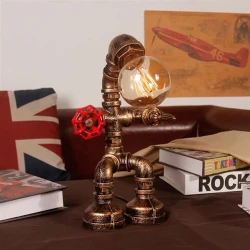 Creative Iron Tube Table Lamp Retro Bar Cafe Table Lamp