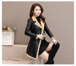 New PU Slim Slim Lamb Fleece Coat Casual