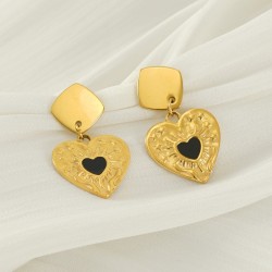 Dripping Oil Heart Earrings