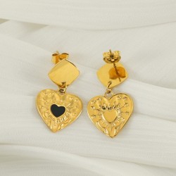 Dripping Oil Heart Earrings